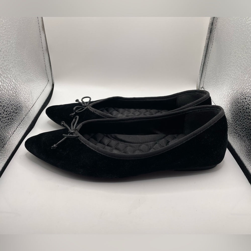 Birdies The Goldfinch velvet Black Women's Ballet Flats size 7.5